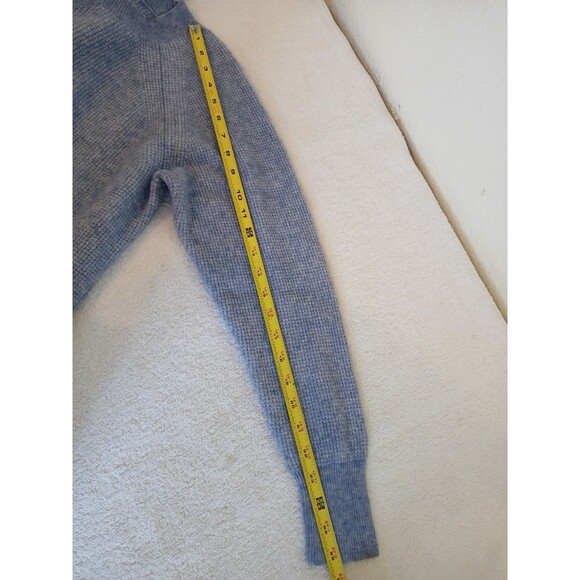 J Crew Womens Sweater Medium Blue Gray Alpaca Merino Wool Blend Textured Cozy - Picture 12 of 15
